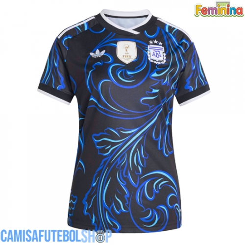 Camisa de time de futebol Argentina Replicas 2º Equipamento Feminina Mundo 2026 Manga Curta